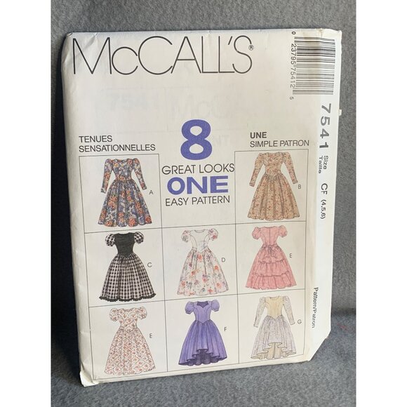 Simplicity Girls Dress Sewing Patterns Sz 4-6 7541 - Uncut - Picture 4 of 4